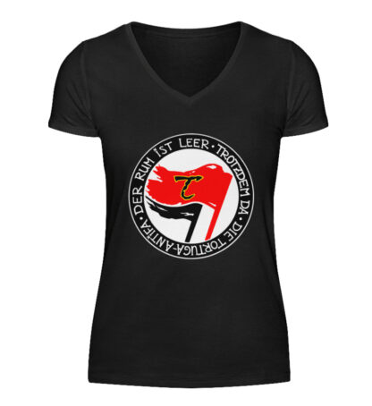 Tortuga Antifa Shirt - V-Neck Damenshirt-16